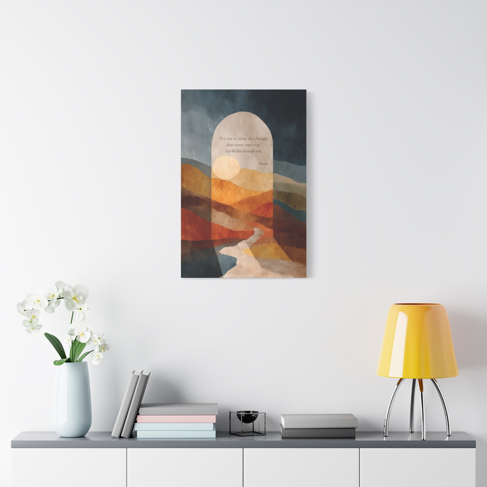 Rumi Quote "Try Not to Resist the Changes" Matte Canvas