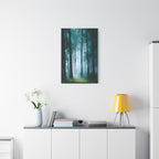 Fog Forest Wall Art - Tall Trees in Mist - Calm Modern Nature Decor