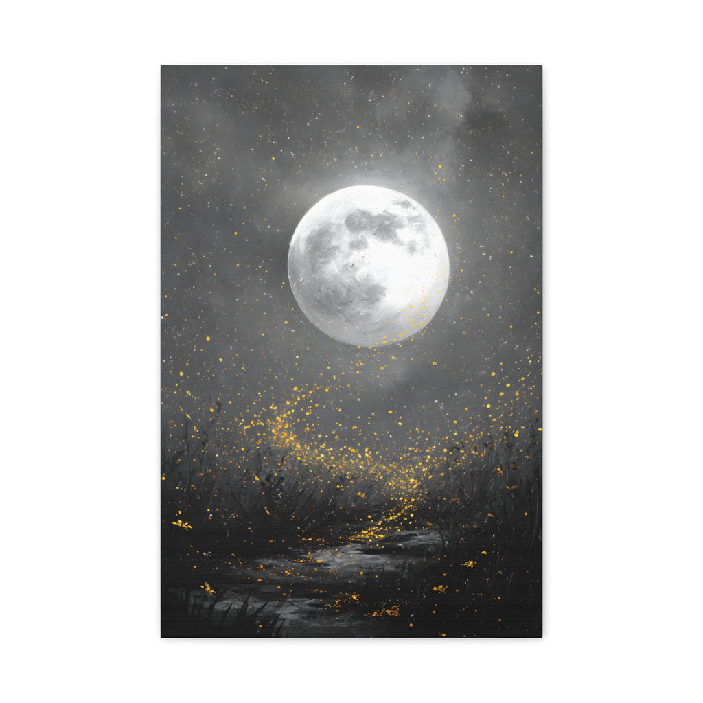 Moon Garden Wall Art - Firefly Path Print - Calm Modern Decor
