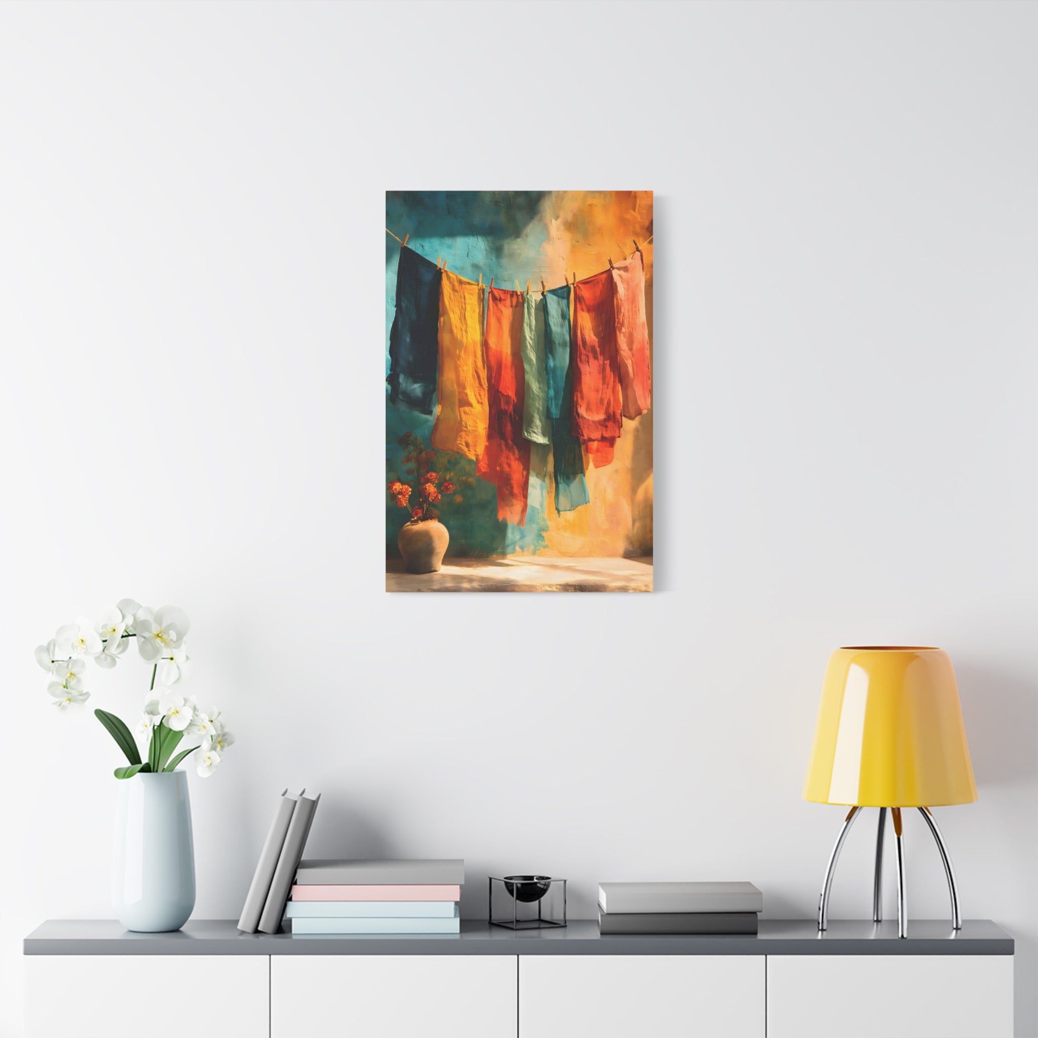 Colorful Textile Wall Art - Sunlit Fabric Hanging - Boho Cultural Decor