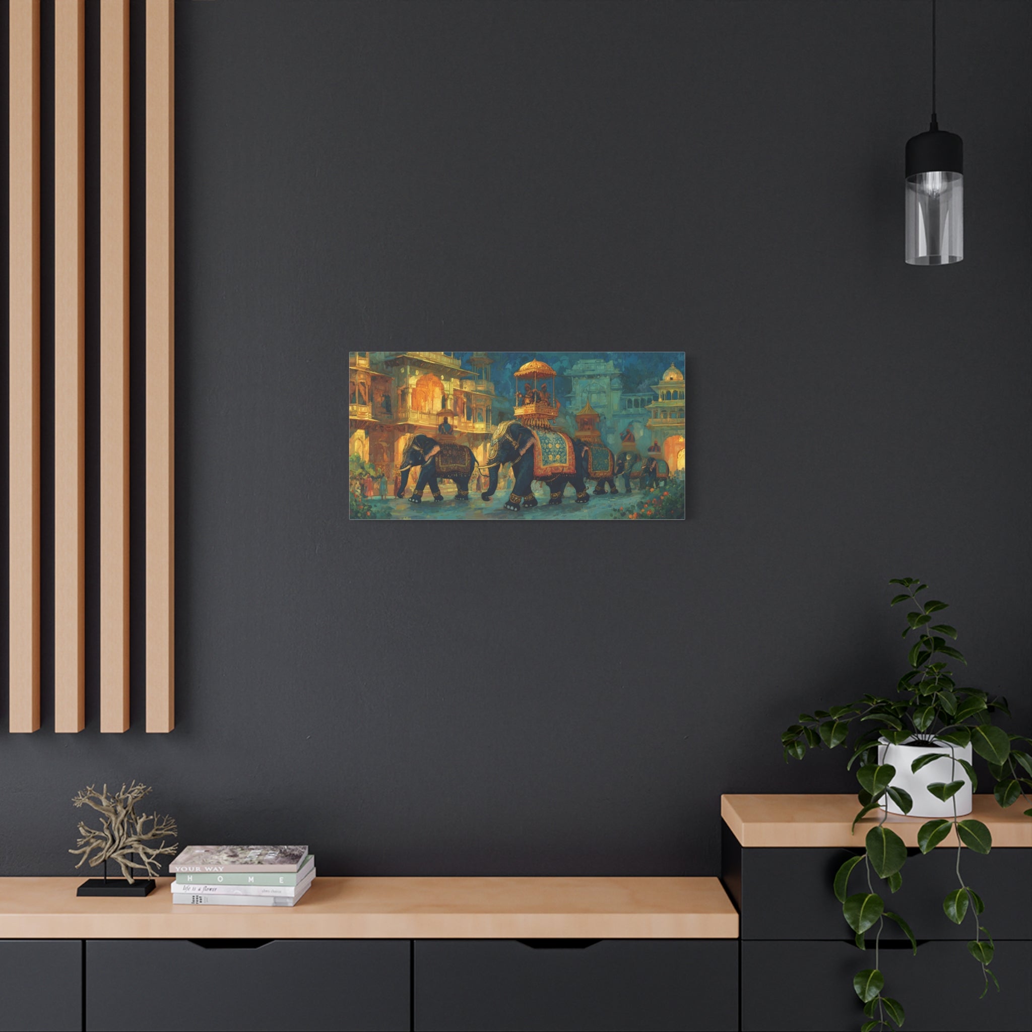Mughal Elephant Art Print - Royal Indian Palace Procession - Statement Cultural Wall Decor