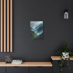 Mountain Wall Art - Misty Blue Green Landscape - Modern Calming Decor