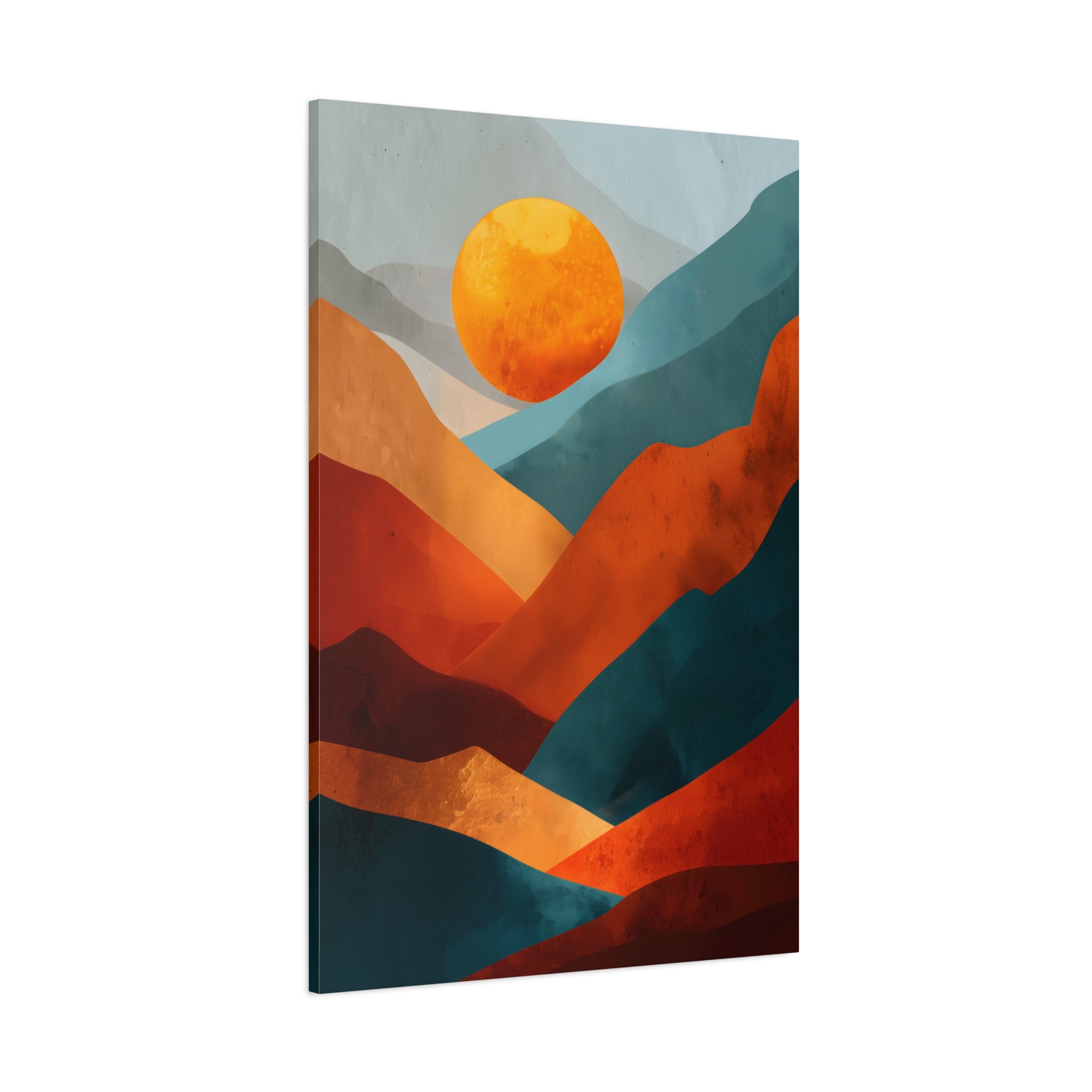 Sunset Wall Art - Warm Earth Tone Mountain Landscape Print