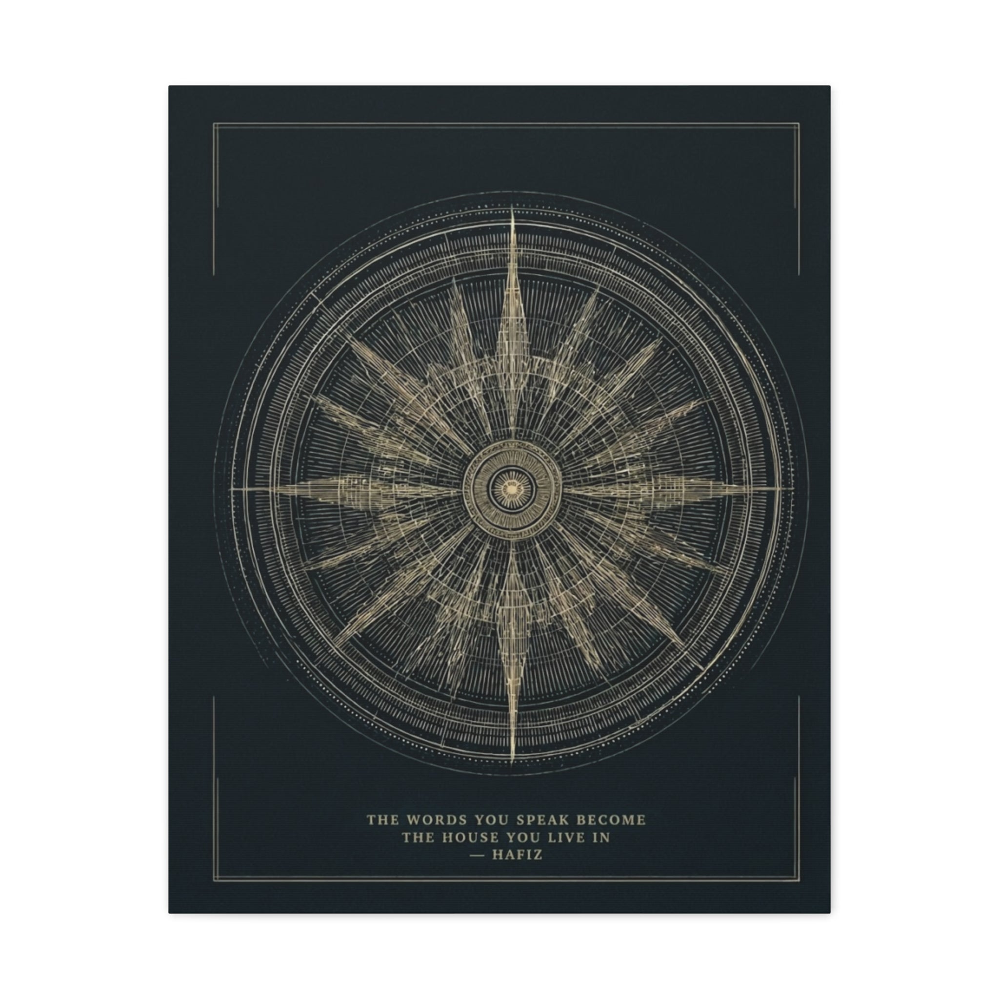 Hafiz Quote Wall Art - Sacred Geometry Spiritual Print for Meditation Space
