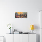 Indian Elephant Wall Art Print, Large Colorful Elephant Canvas Painting for Living Room Deco