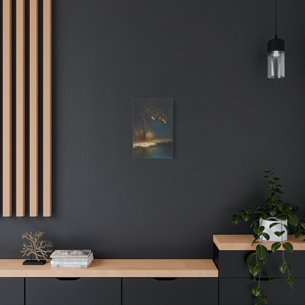 Golden Tree Wall Art - Symbolic Resilience Landscape - Calm Minimal Nature Decor