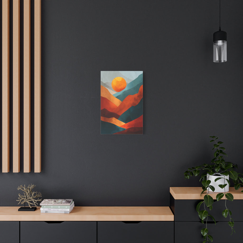 Sunset Wall Art - Warm Earth Tone Mountain Landscape Print