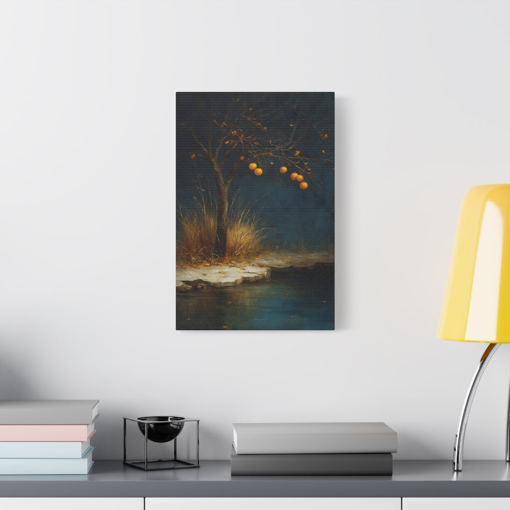 Golden Tree Wall Art - Symbolic Resilience Landscape - Calm Minimal Nature Decor