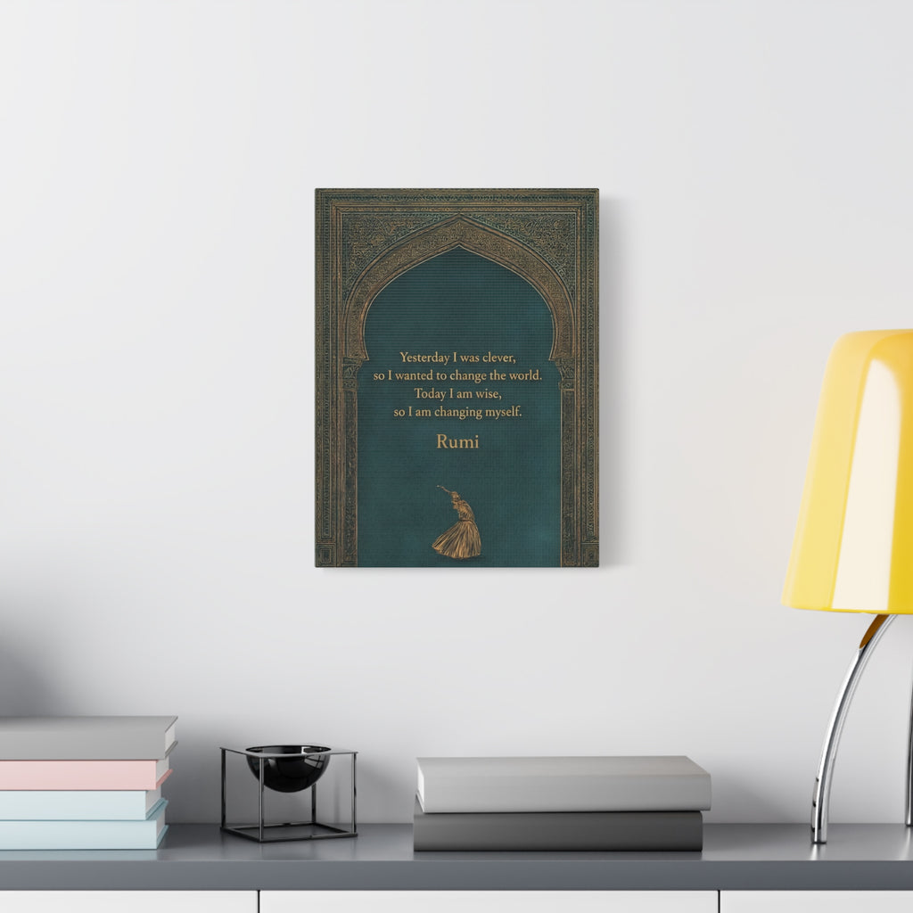 Sufi Wall Art - Rumi Quote Spiritual Arch Print for Meditation & Mindful Decor