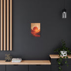 Sunset Landscape Wall Art - Warm Earth Tone Hills Print for Living Room