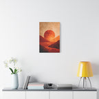 Sunset Landscape Wall Art - Warm Earth Tone Hills Print for Living Room