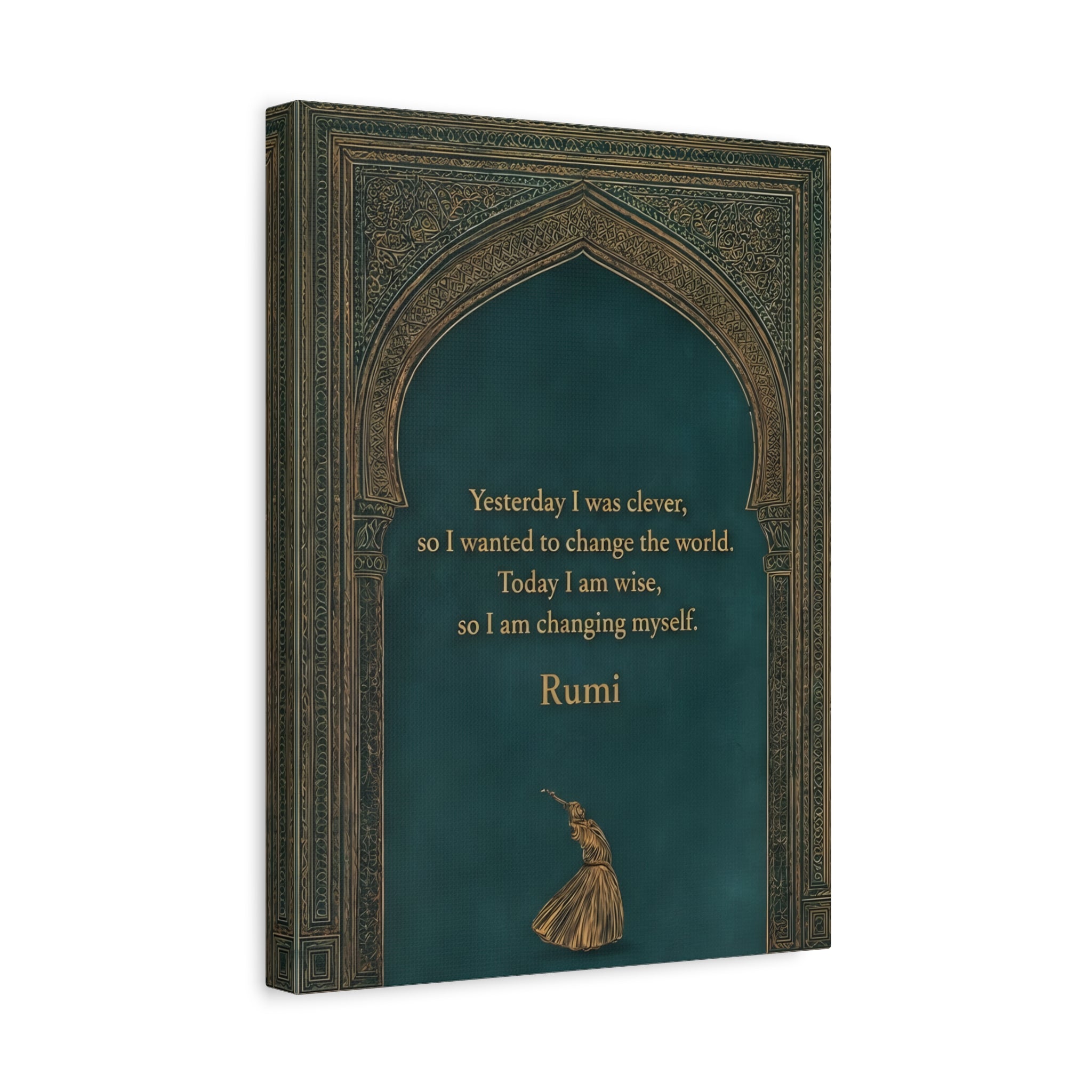 Sufi Wall Art - Rumi Quote Spiritual Arch Print for Meditation & Mindful Decor