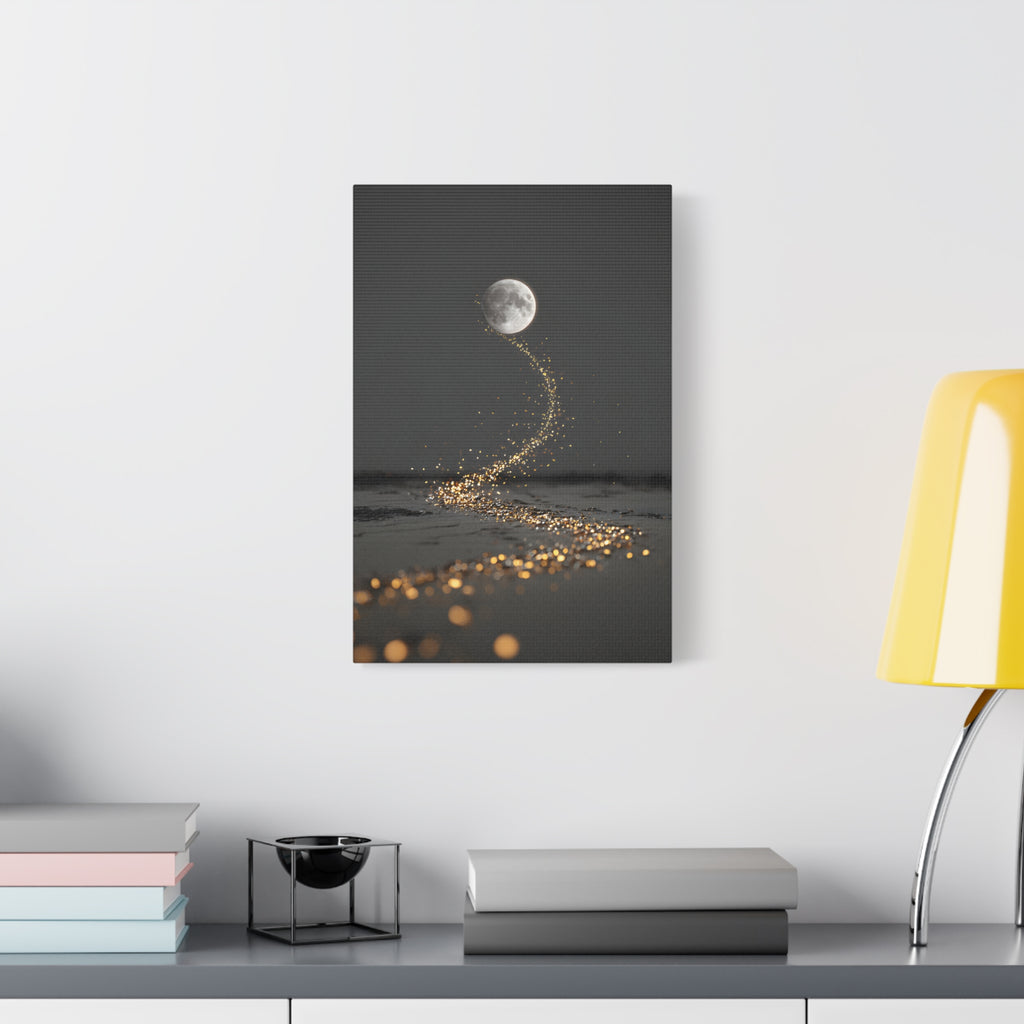 Moon Garden Wall Art - Minimal Firefly Path - Calm Modern Decor