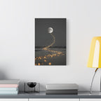 Moon Garden Wall Art - Minimal Firefly Path - Calm Modern Decor