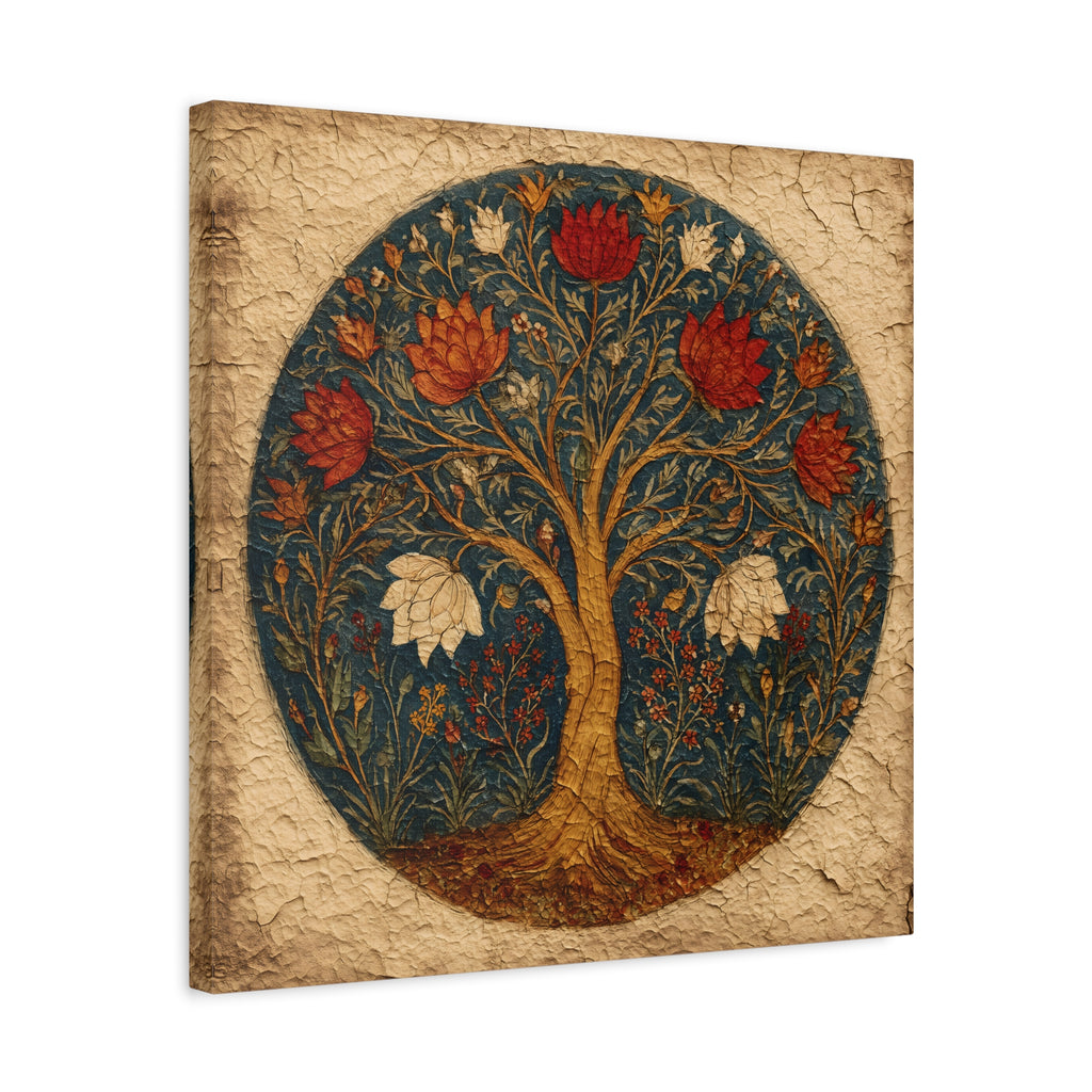 Tree of Life Wall Art - Symbolic Botanical Circle - Spiritual Nature Decor