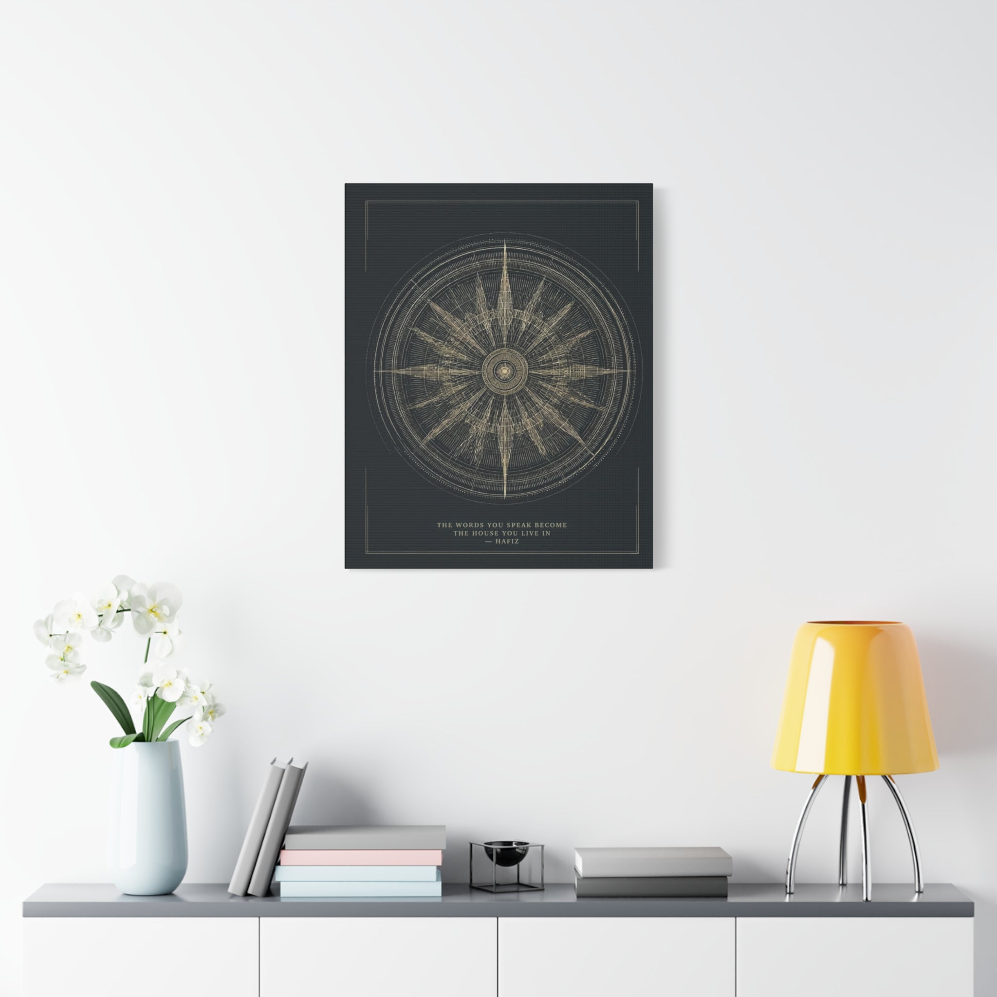 Hafiz Quote Wall Art - Sacred Geometry Spiritual Print for Meditation Space