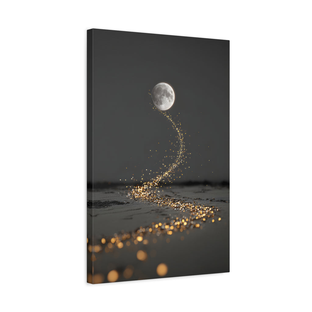 Moon Garden Wall Art - Minimal Firefly Path - Calm Modern Decor