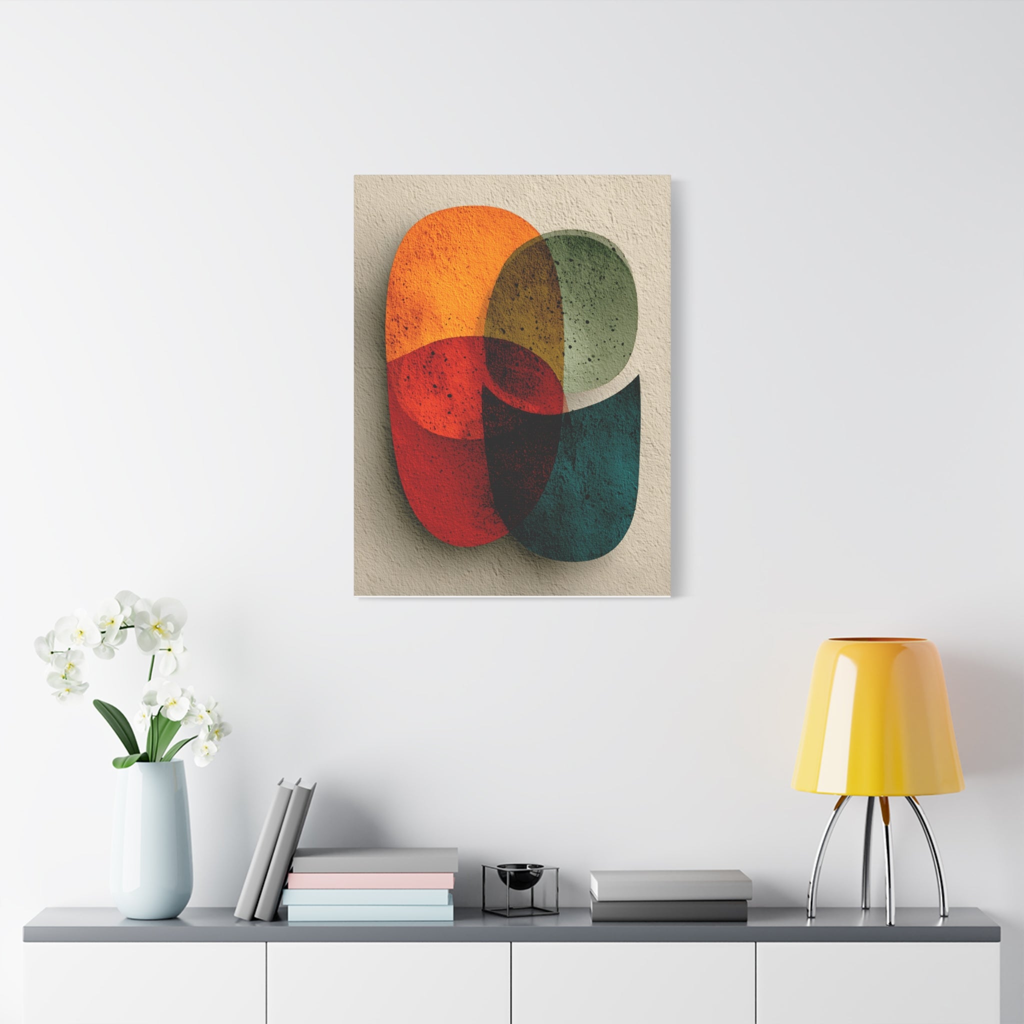 Abstract Geometric Romantic  Wall Art - Symbolic Modern Love Print - Minimal Living Room Decor