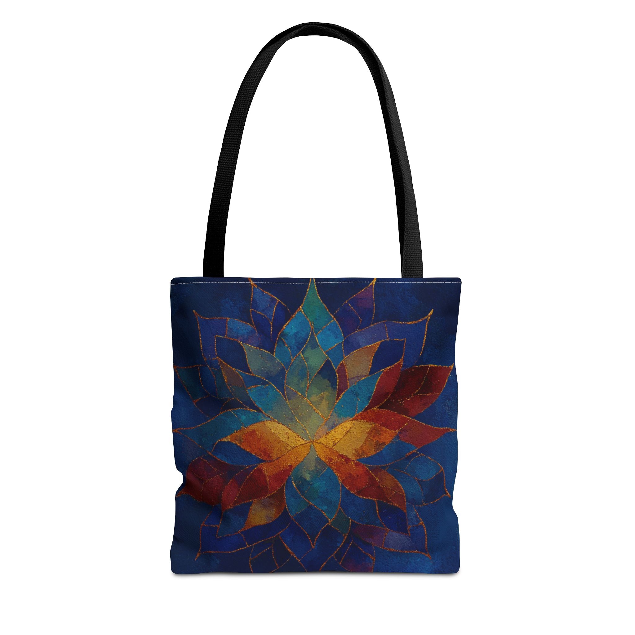 Multicolor Mandala Lotus Tote Bag | Boho Geometric Art