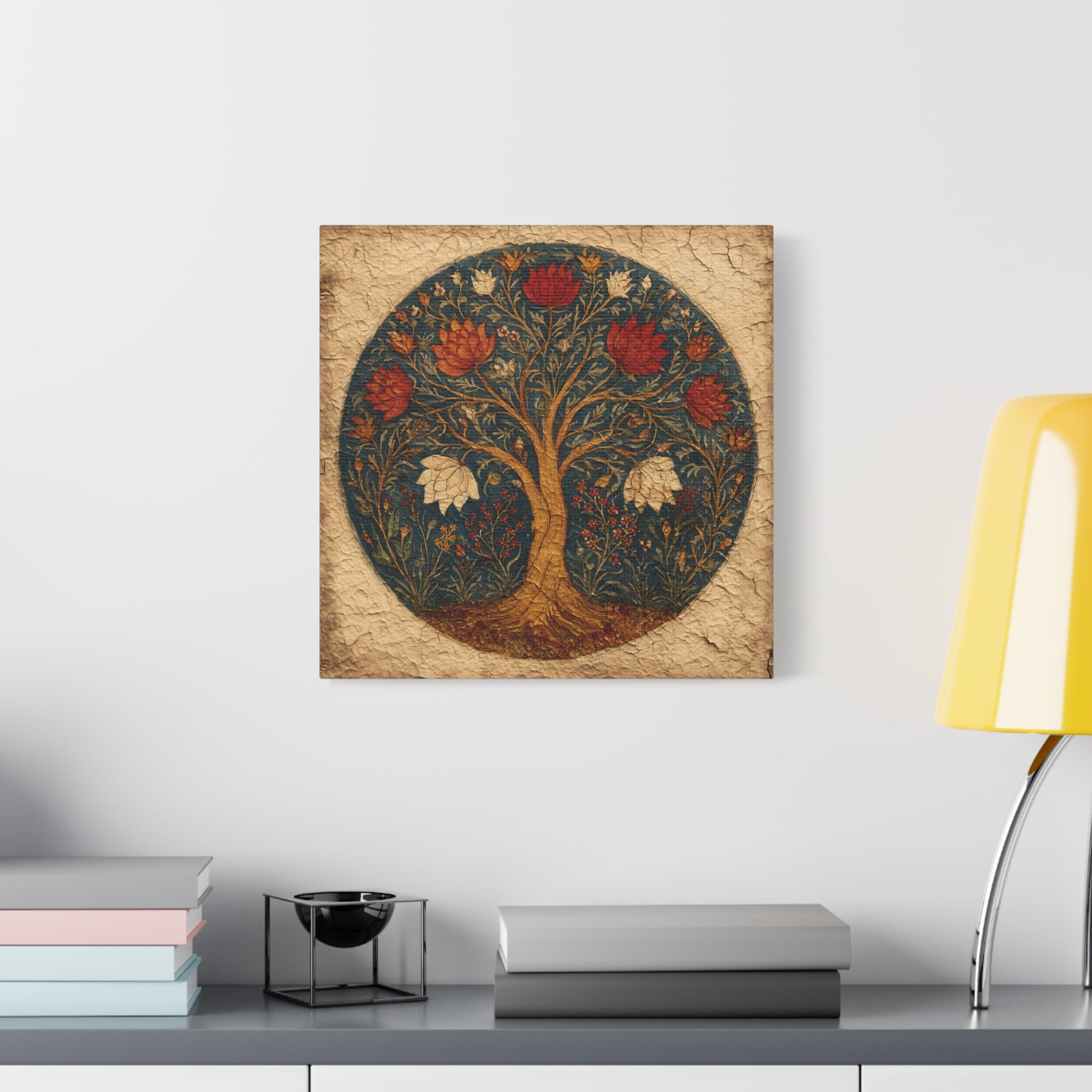Tree of Life Wall Art - Symbolic Botanical Circle - Spiritual Nature Decor