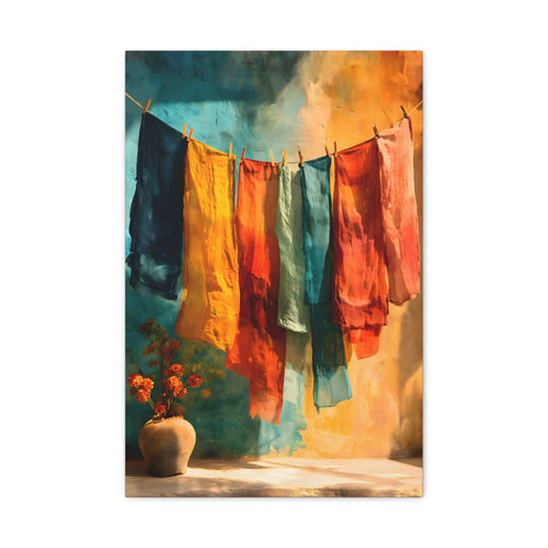 Colorful Textile Wall Art - Sunlit Fabric Hanging - Boho Cultural Decor