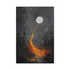 Moon Garden Wall Art - Golden Firefly Path - Calm Modern Print