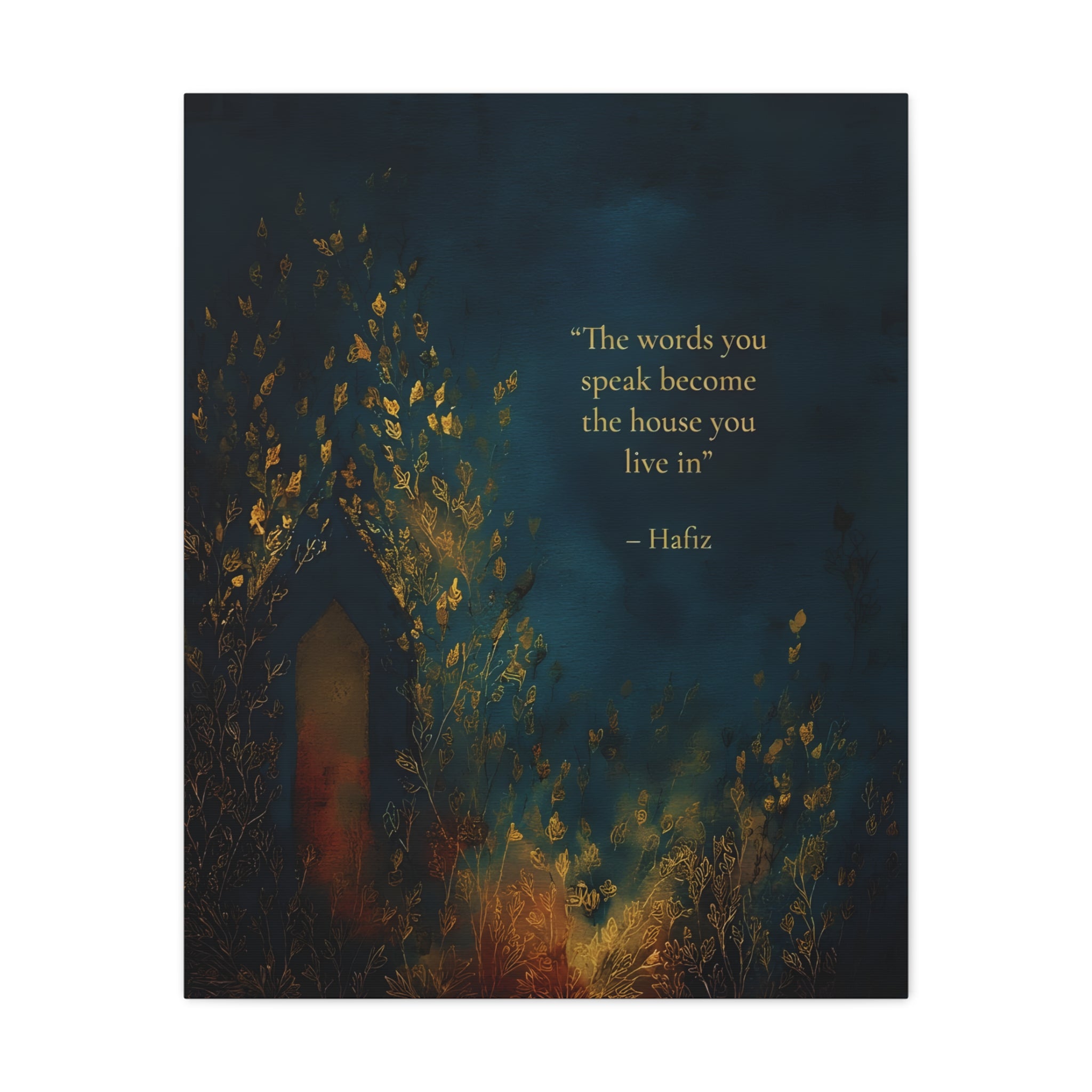 Hafiz Quote Wall Art - Words You Speak Become the House You Live In - Minimal Spiritual Home Decor