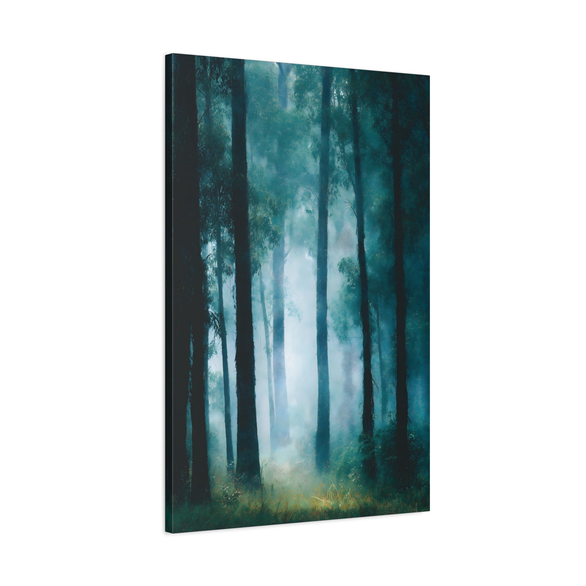 Fog Forest Wall Art - Tall Trees in Mist - Calm Modern Nature Decor
