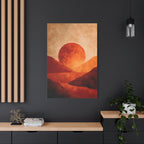 Sunset Landscape Wall Art - Warm Earth Tone Hills Print for Living Room