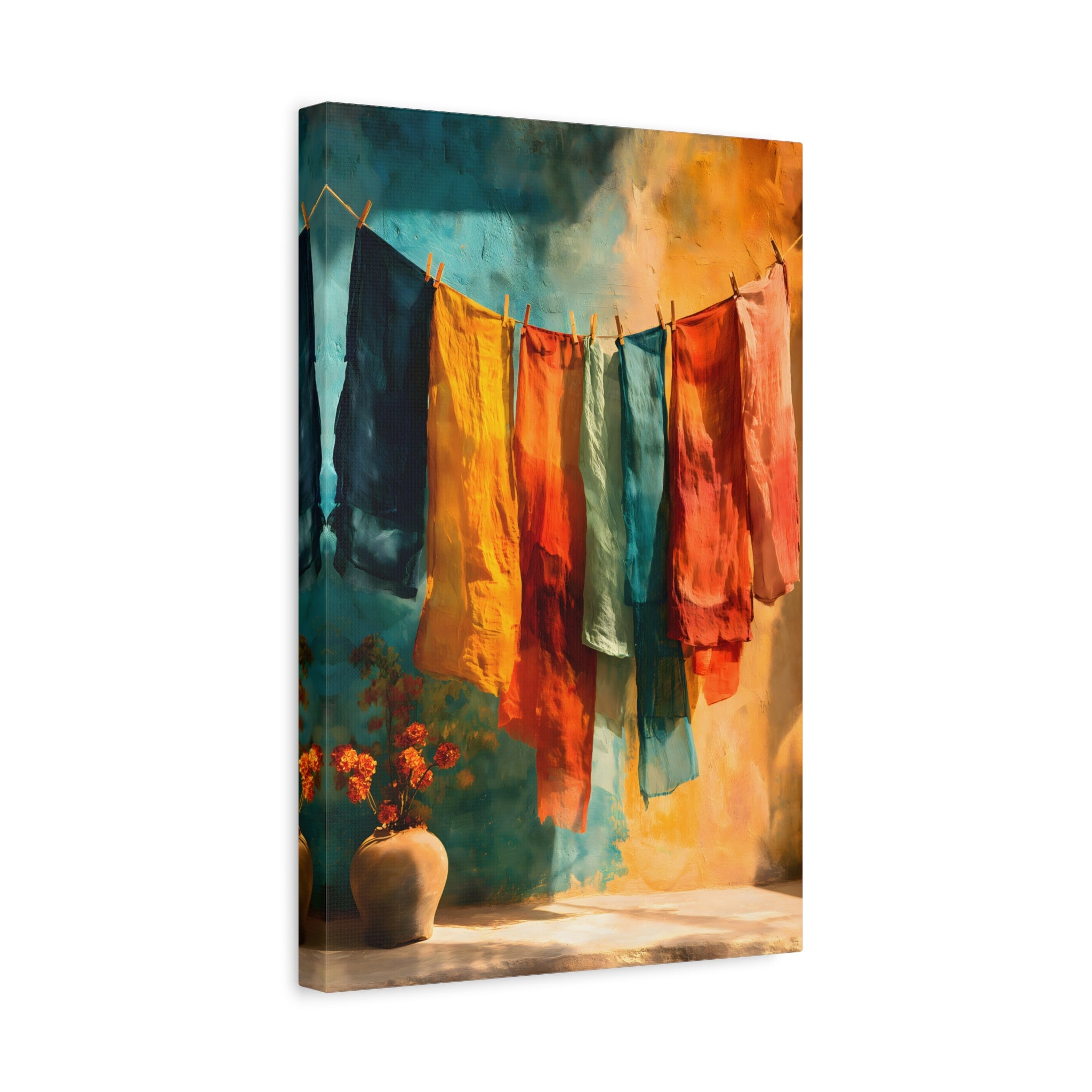 Colorful Textile Wall Art - Sunlit Fabric Hanging - Boho Cultural Decor