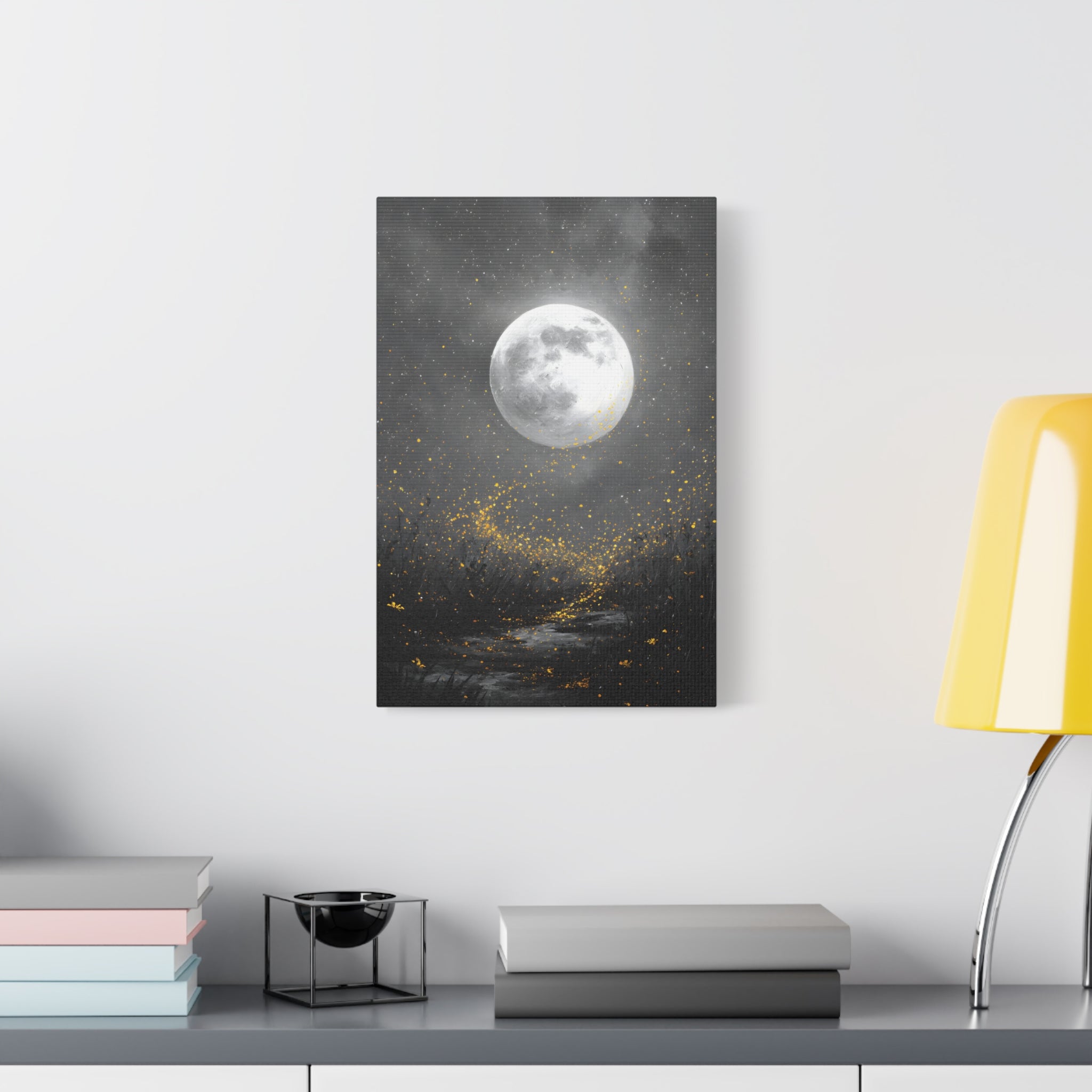 Moon Garden Wall Art - Firefly Path Print - Calm Modern Decor