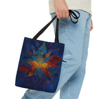 Multicolor Mandala Lotus Tote Bag | Boho Geometric Art