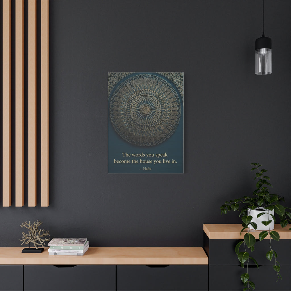 Hafiz Sufi Quote Wall Art - Spiritual Poetry Print with Sacred Geometry
