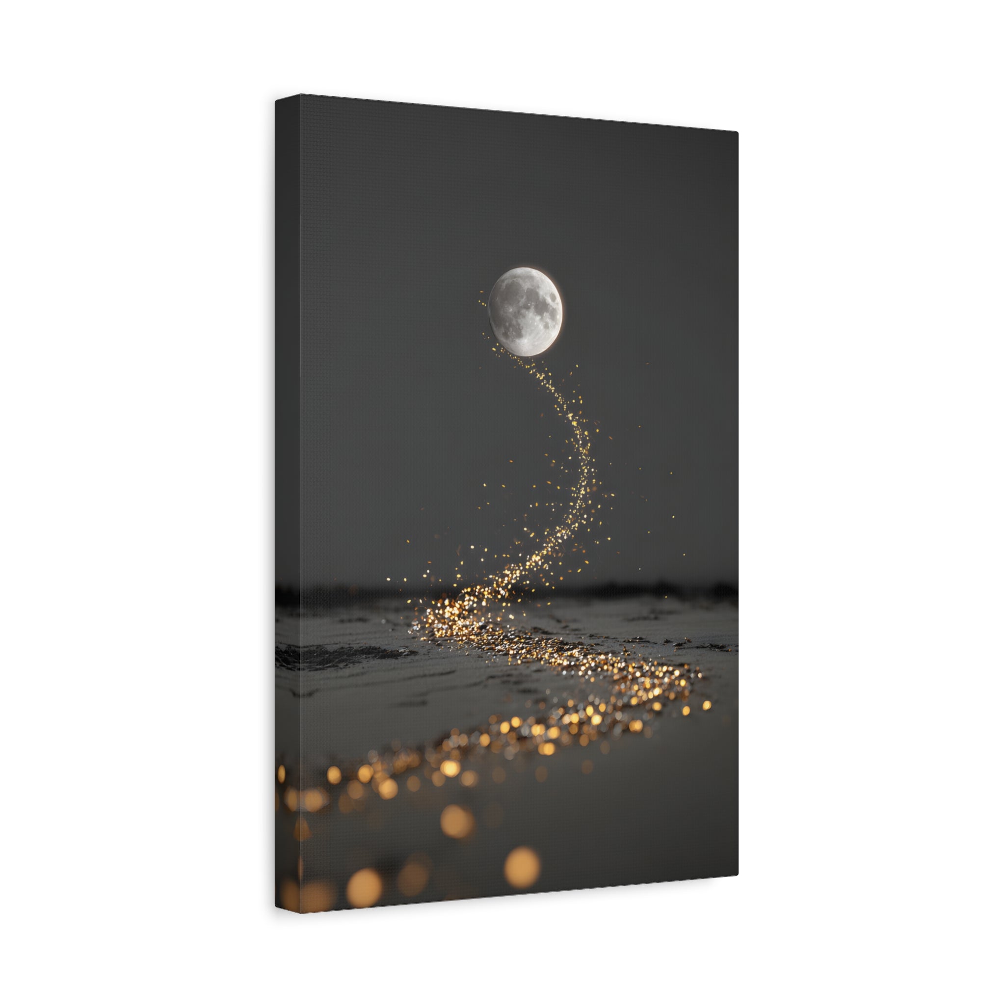 Moon Garden Wall Art - Minimal Firefly Path - Calm Modern Decor