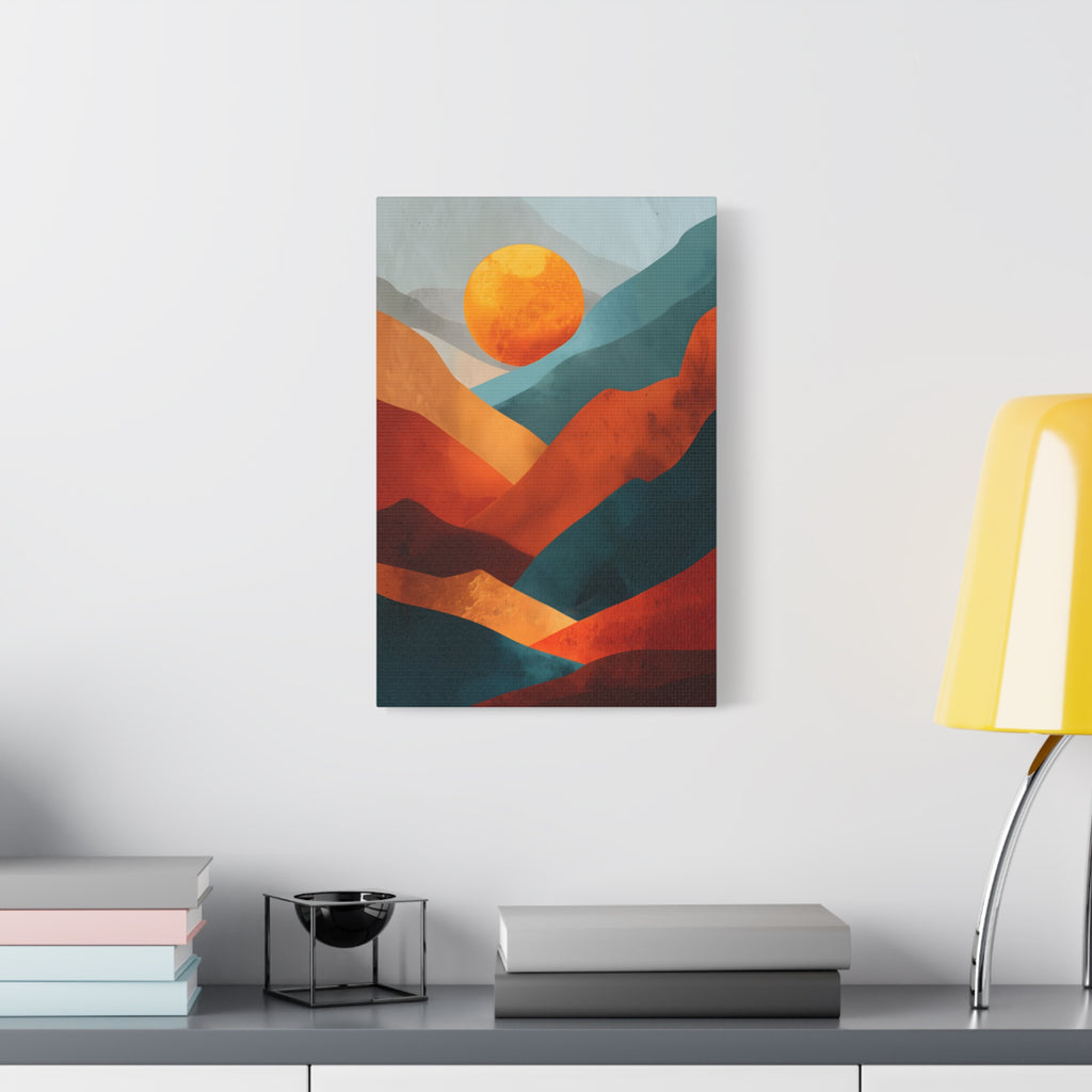 Sunset Wall Art - Warm Earth Tone Mountain Landscape Print