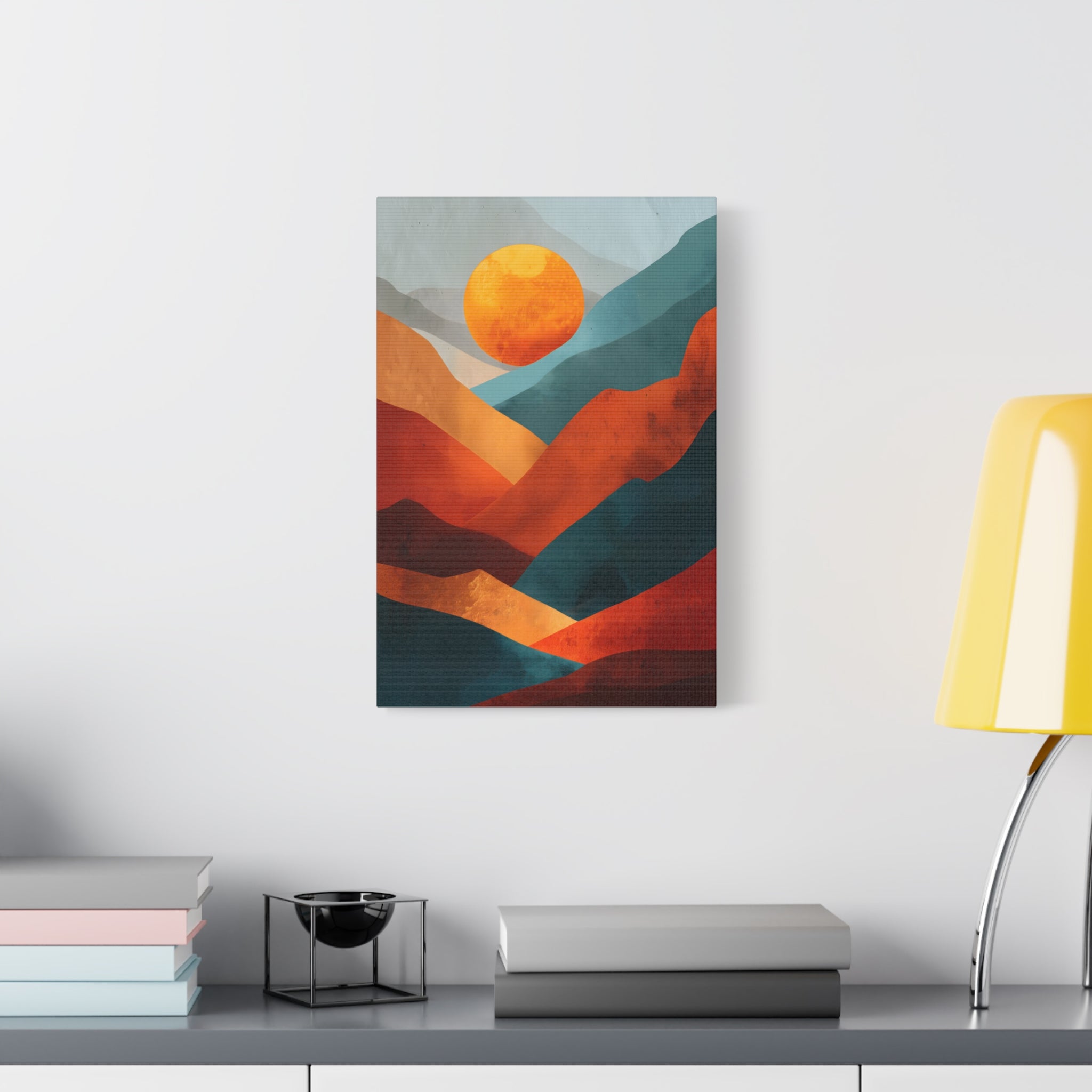 Sunset Wall Art - Warm Earth Tone Mountain Landscape Print
