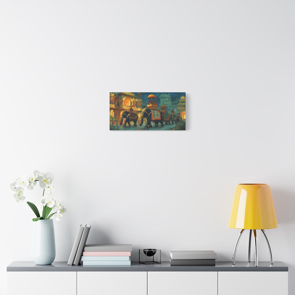 Mughal Elephant Art Print - Royal Indian Palace Procession - Statement Cultural Wall Decor