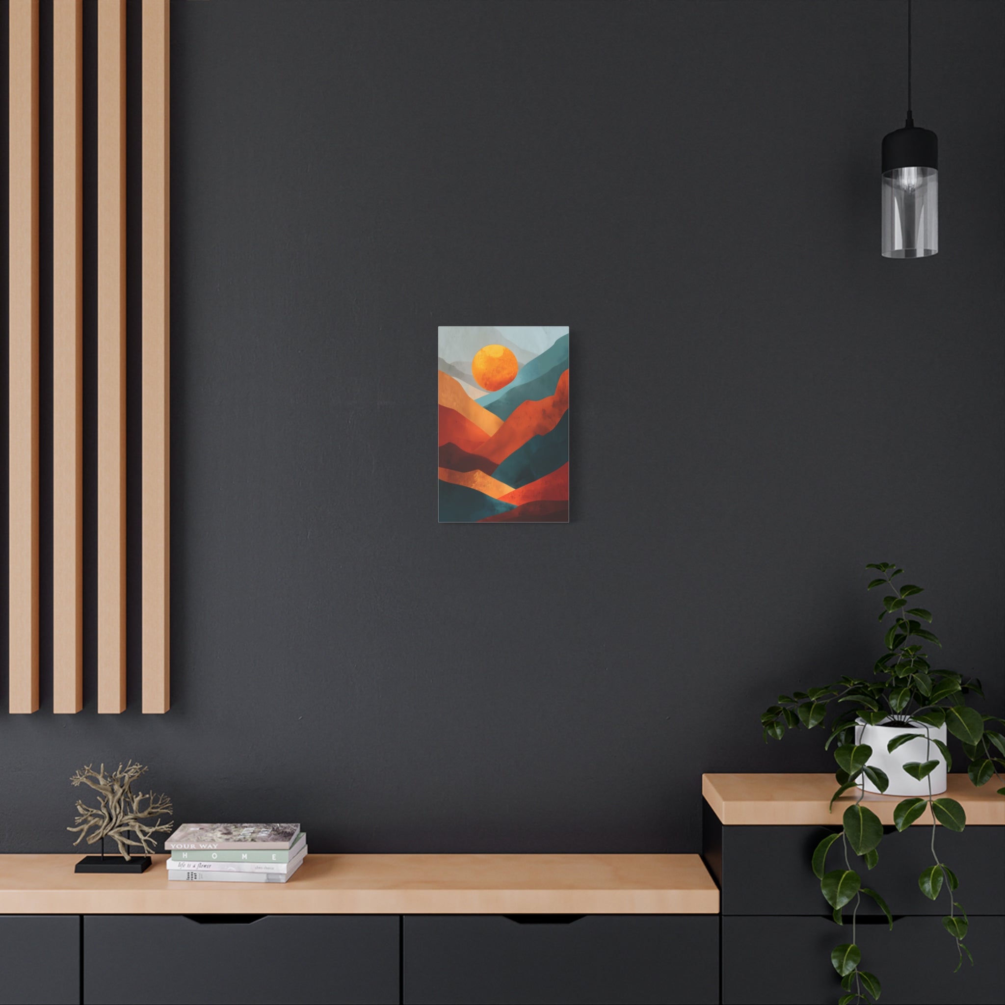 Sunset Wall Art - Warm Earth Tone Mountain Landscape Print