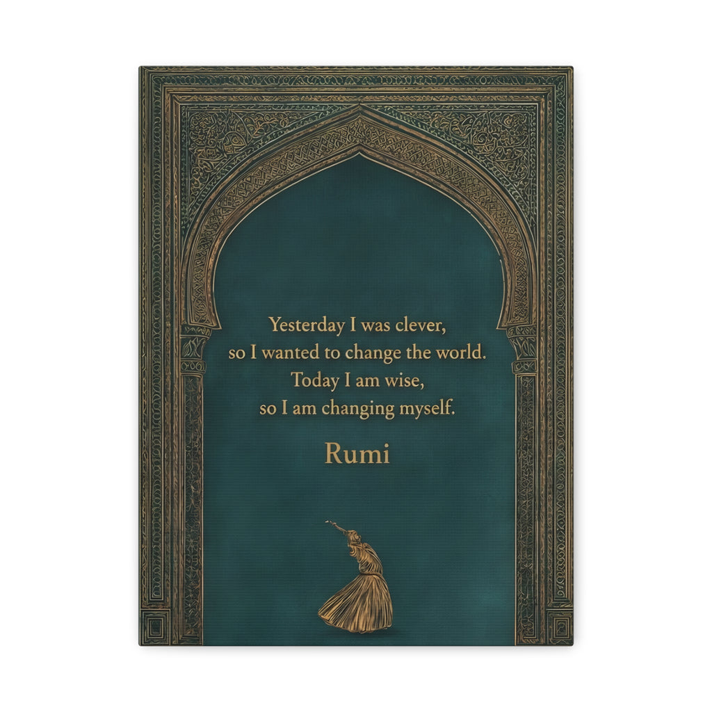 Sufi Wall Art - Rumi Quote Spiritual Arch Print for Meditation & Mindful Decor