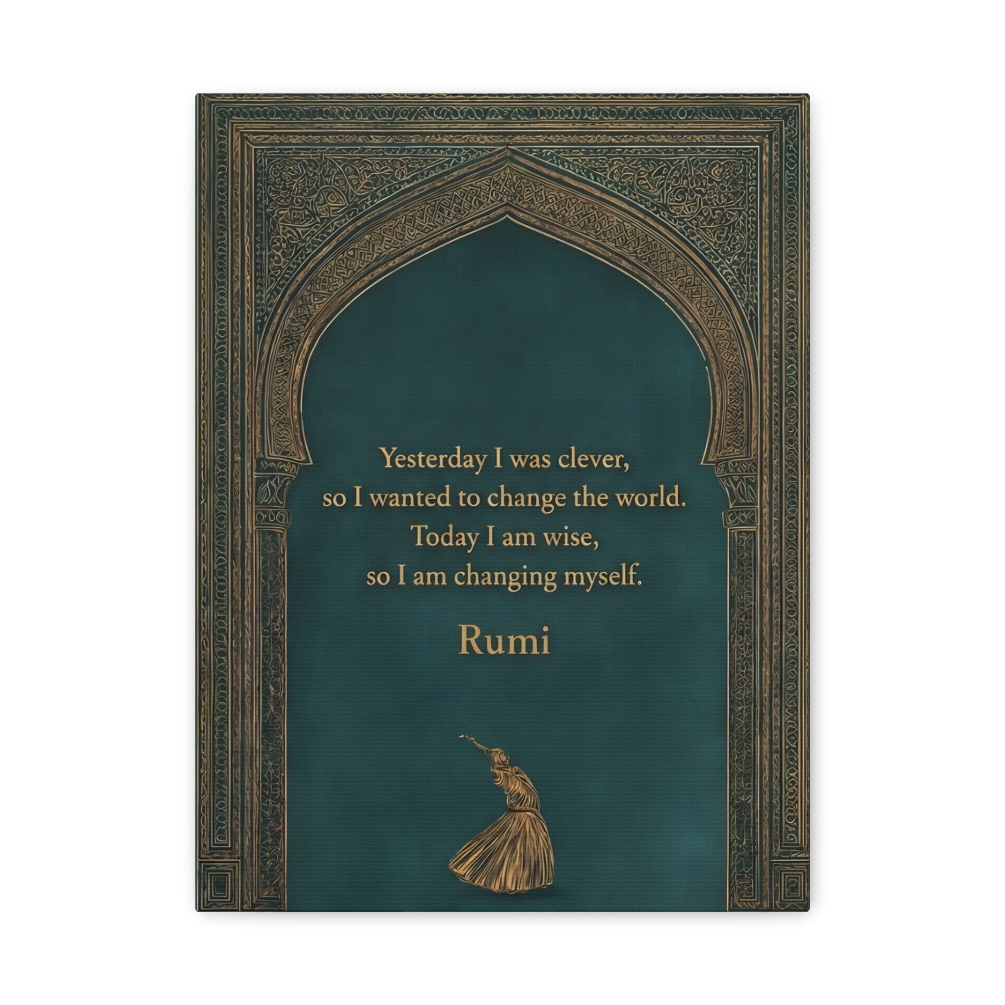 Sufi Wall Art - Rumi Quote Spiritual Arch Print for Meditation & Mindful Decor