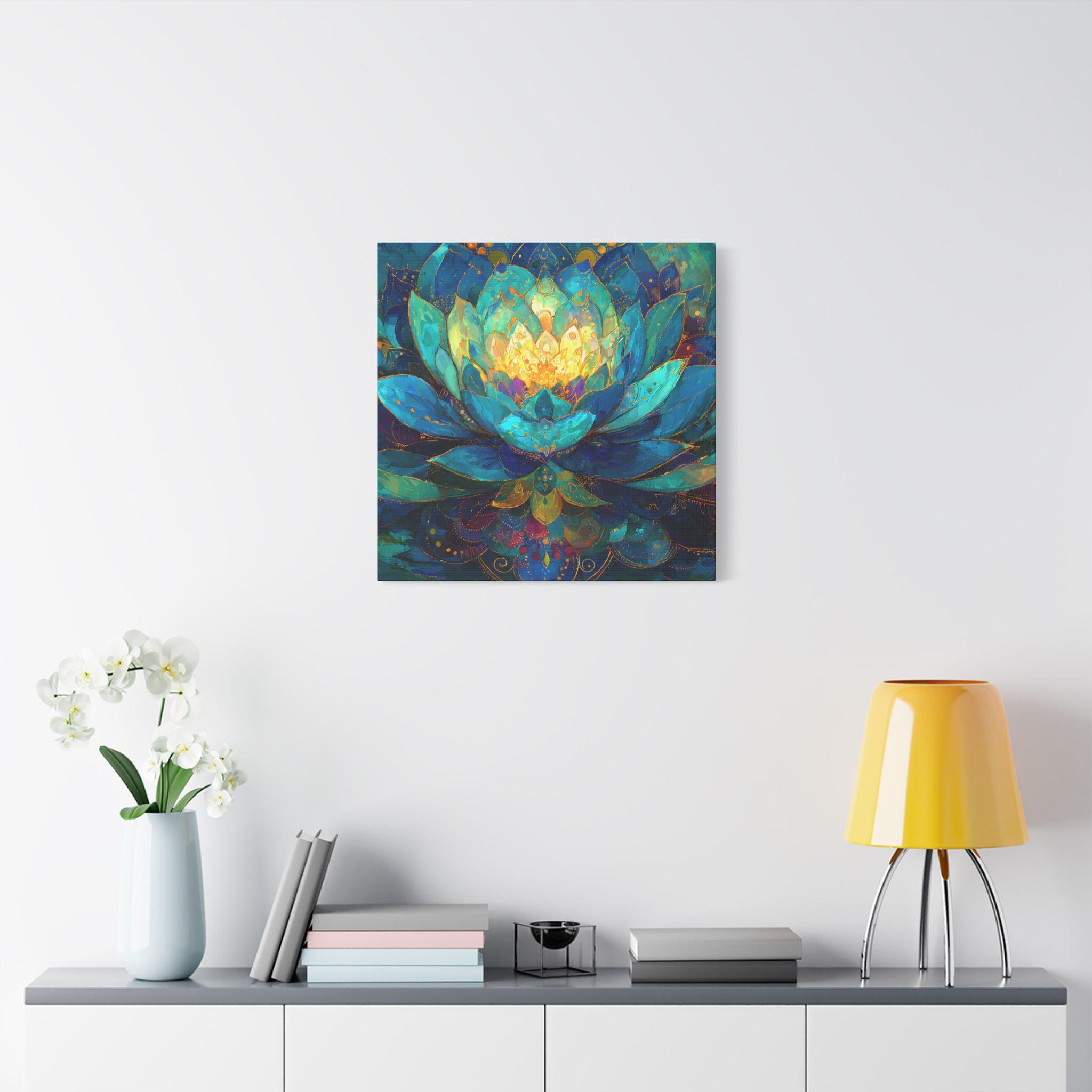 The Lotus Algorithm: Sacred Geometry vibrant Lotus Flower Print, Floral Artwork, Zen Gift, Meditation Art