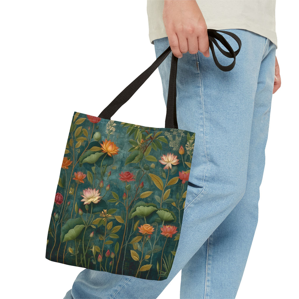 Vintage Wildflower Pattern Tote | Floral Botanical All-Over Print