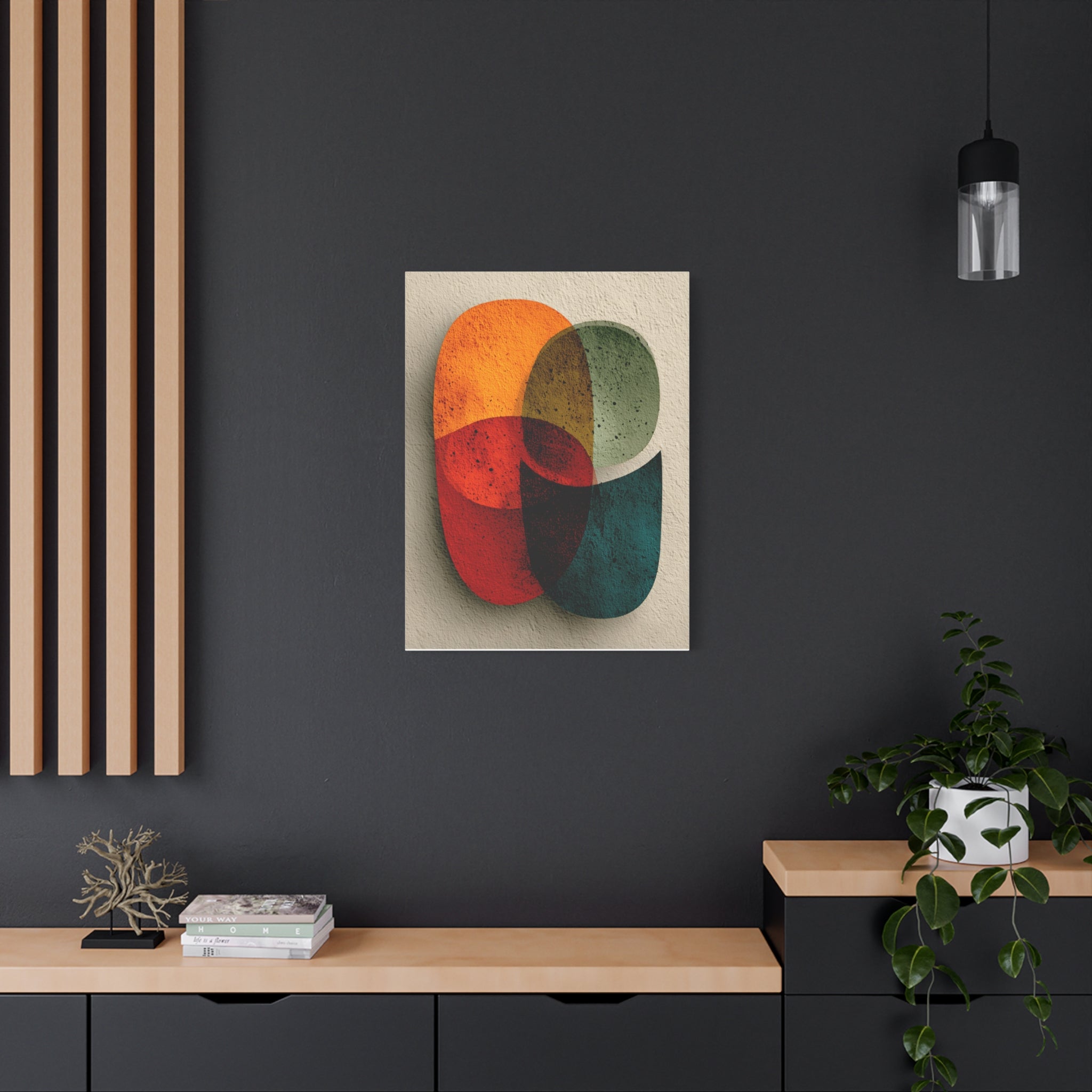 Abstract Geometric Romantic  Wall Art - Symbolic Modern Love Print - Minimal Living Room Decor