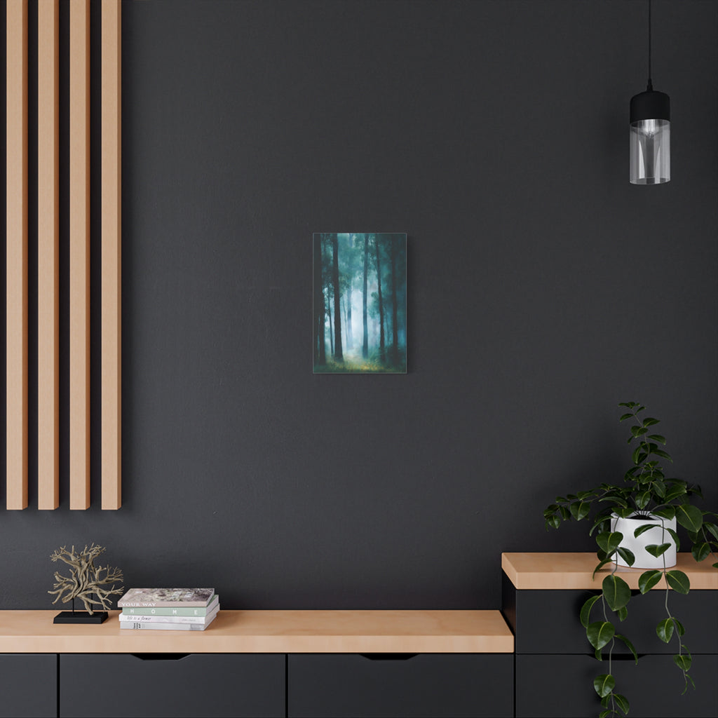Fog Forest Wall Art - Tall Trees in Mist - Calm Modern Nature Decor