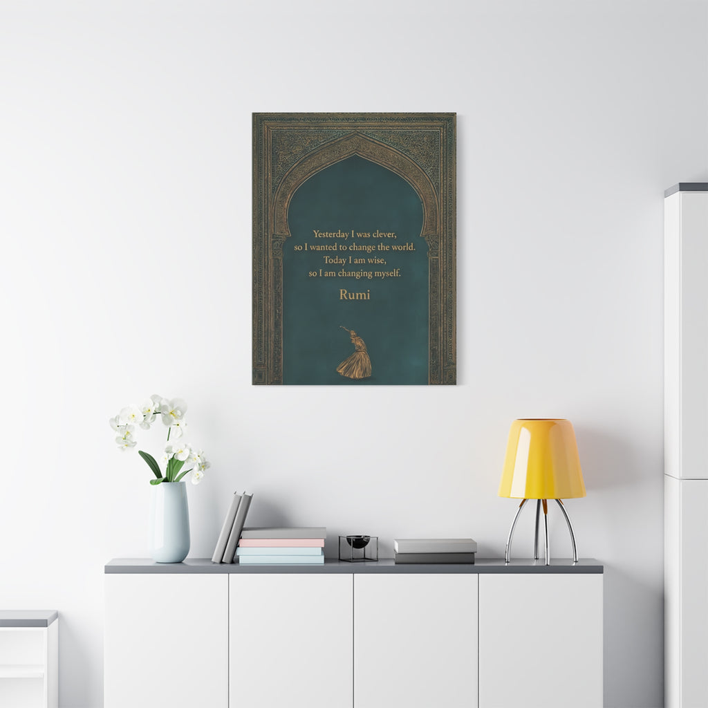 Sufi Wall Art - Rumi Quote Spiritual Arch Print for Meditation & Mindful Decor