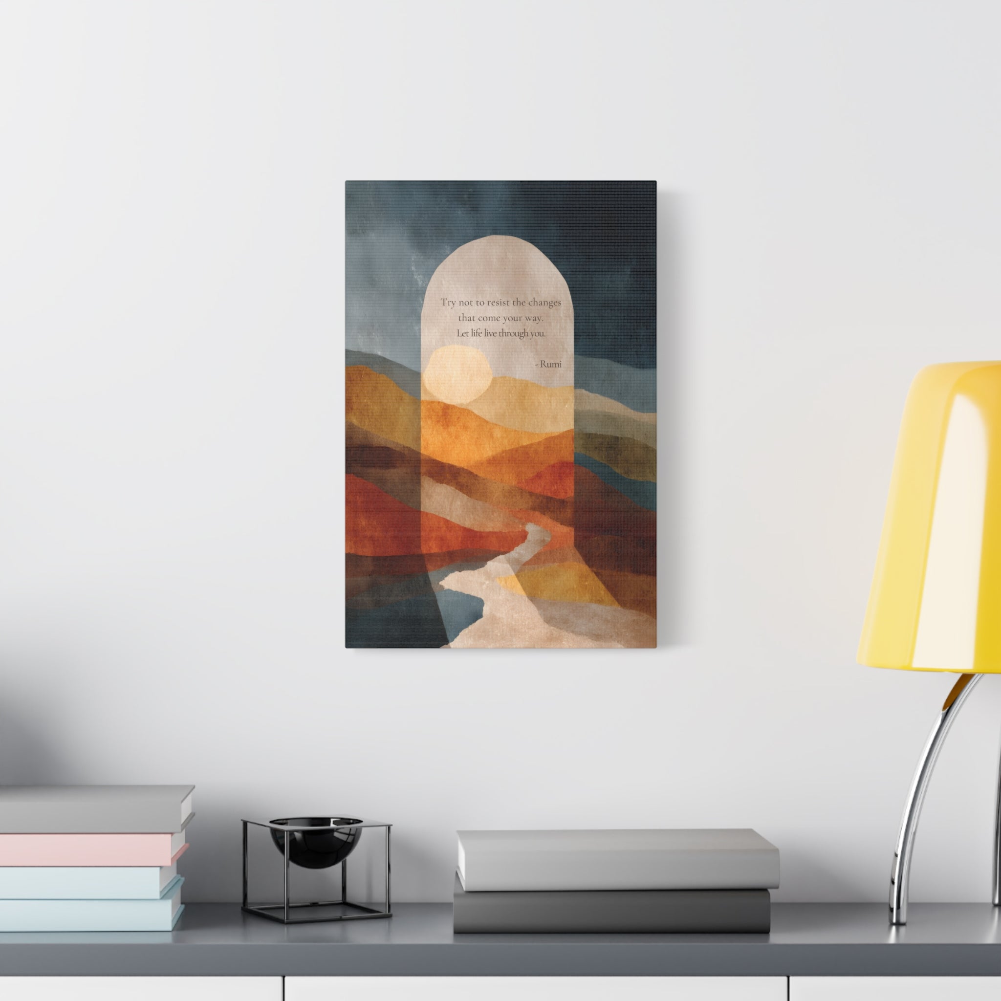 Rumi Quote "Try Not to Resist the Changes" Matte Canvas