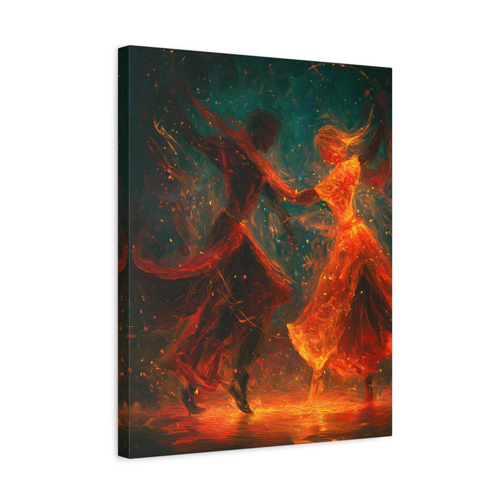 Passionate Salsa Dance Oil Painting – Abstract Couple Canvas Wall Art