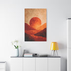 Sunset Landscape Wall Art - Warm Earth Tone Hills Print for Living Room