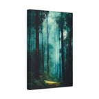 Forest Wall Art - Misty Green Woodland Landscape - Calming Nature Decor