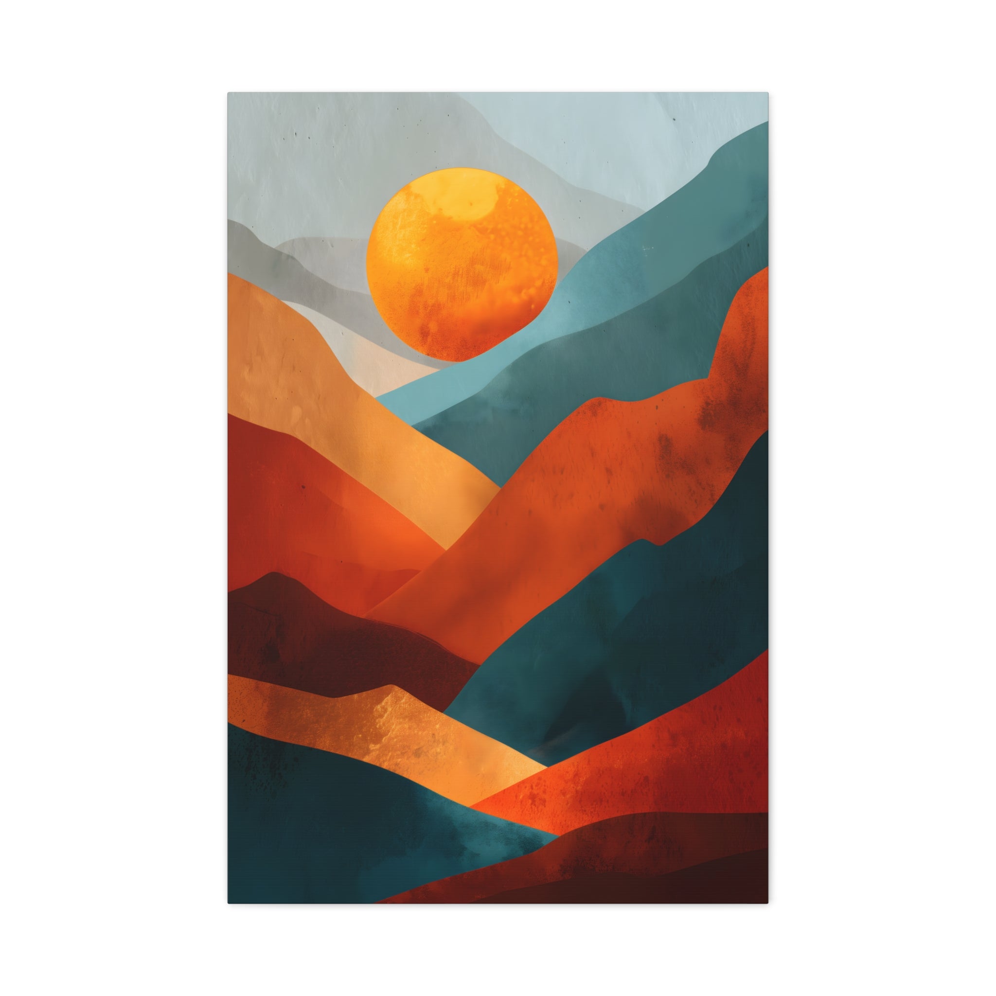 Sunset Wall Art - Warm Earth Tone Mountain Landscape Print